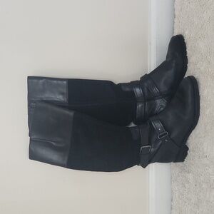 Women's Joan & David Black Leather Riding Boots Sz 6.5